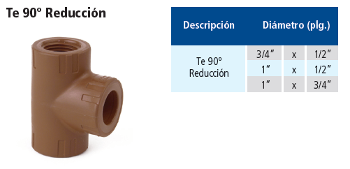 T 90° Reducción