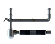 Sifón Implast doble gris cocina