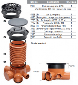 Portarrejillas y Prolongación Cojinete Ø200